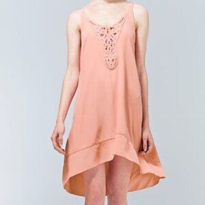 Aritzia Wilfred 100% Silk Lazare Embroidered Dress in Savon, Size M